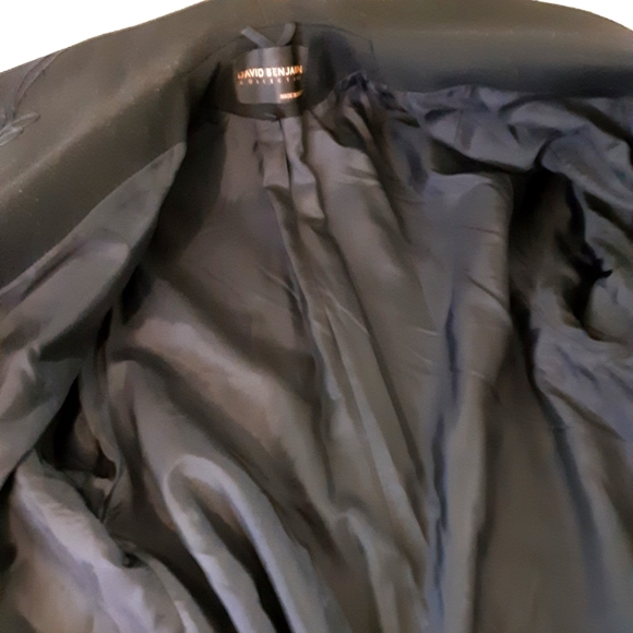 VTG DAVID BENJAMIN Double Breast 100% Wool Wide Suede Trim Collar Coat - Picture 12 of 12